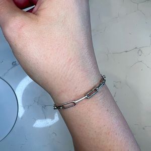 Accents by Affinity diamond paper clip bracelet